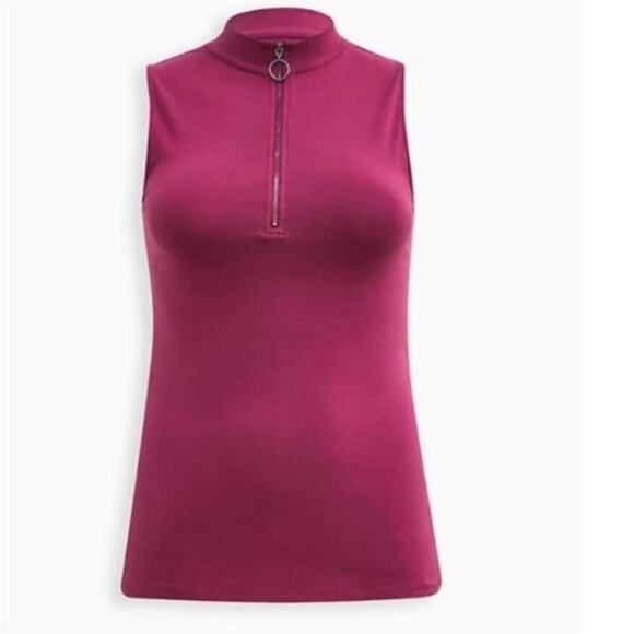 Torrid Purple  FOXY MOCK NECK ZIP UP TANK - Picture 4 of 14